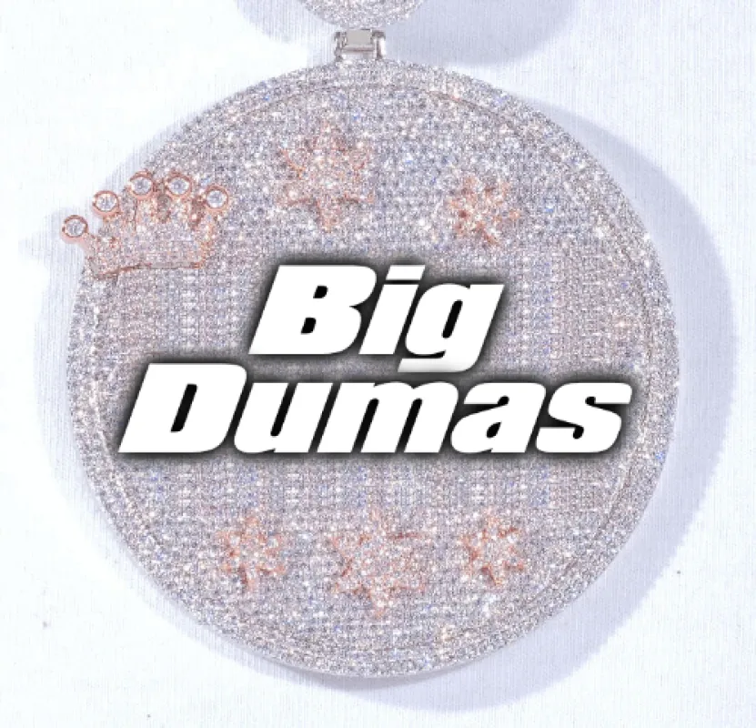 CUSTOM LETTER NECKLACE 3D BIG CROWN DISC sold by The GUU Shop