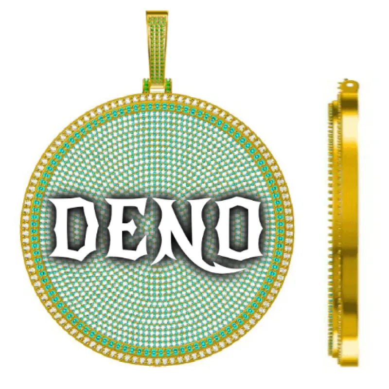 CUSTOM LETTER NECKLACE 3D BIG DISC made by The GUU Shop