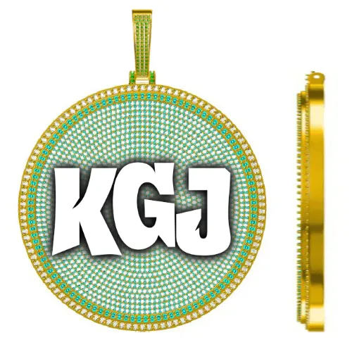 CUSTOM LETTER NECKLACE 3D BIG DISC sold by The GUU Shop