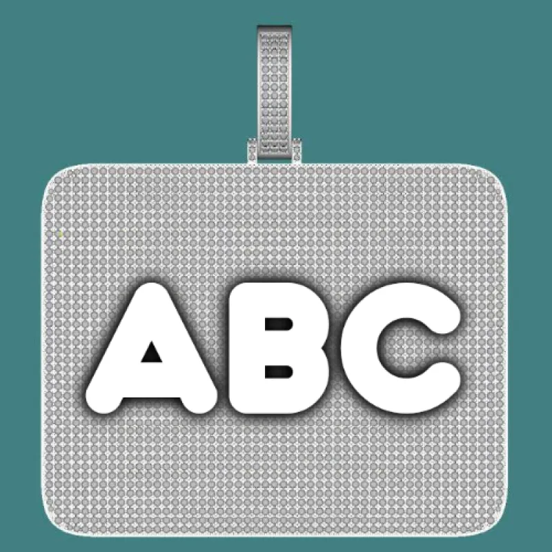 CUSTOM LETTER NECKLACE 3D BIG SQUARE sold by The GUU Shop