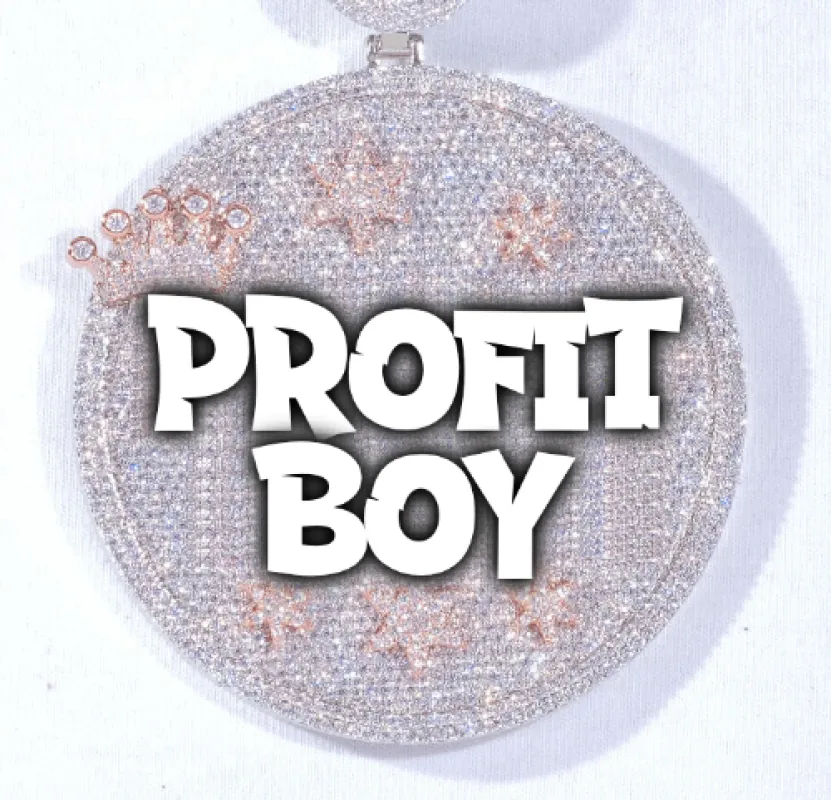 CUSTOM LETTER NECKLACE 3D BIG CROWN DISC sold by The GUU Shop