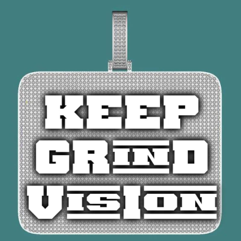 CUSTOM LETTER NECKLACE 3D BIG SQUARE sold by The GUU Shop