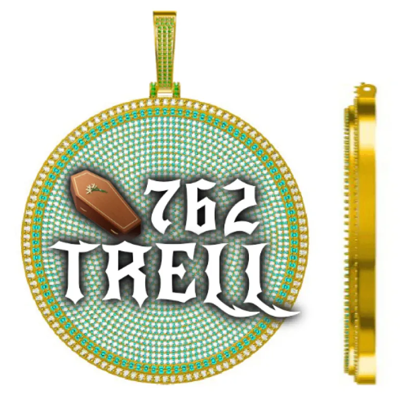 CUSTOM LETTER NECKLACE 3D BIG DISC sold by The GUU Shop