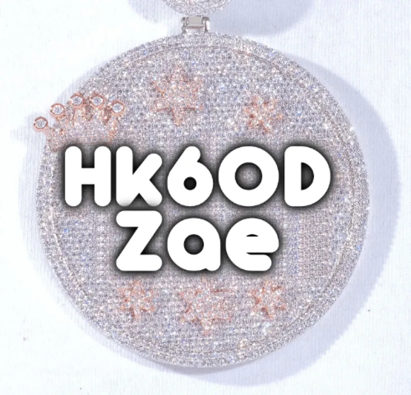 CUSTOM LETTER NECKLACE 3D BIG CROWN DISC sold by The GUU Shop