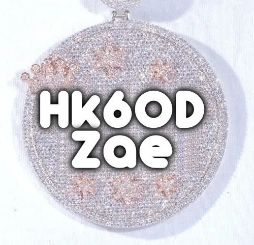 CUSTOM LETTER NECKLACE 3D BIG CROWN DISC sold by The GUU Shop