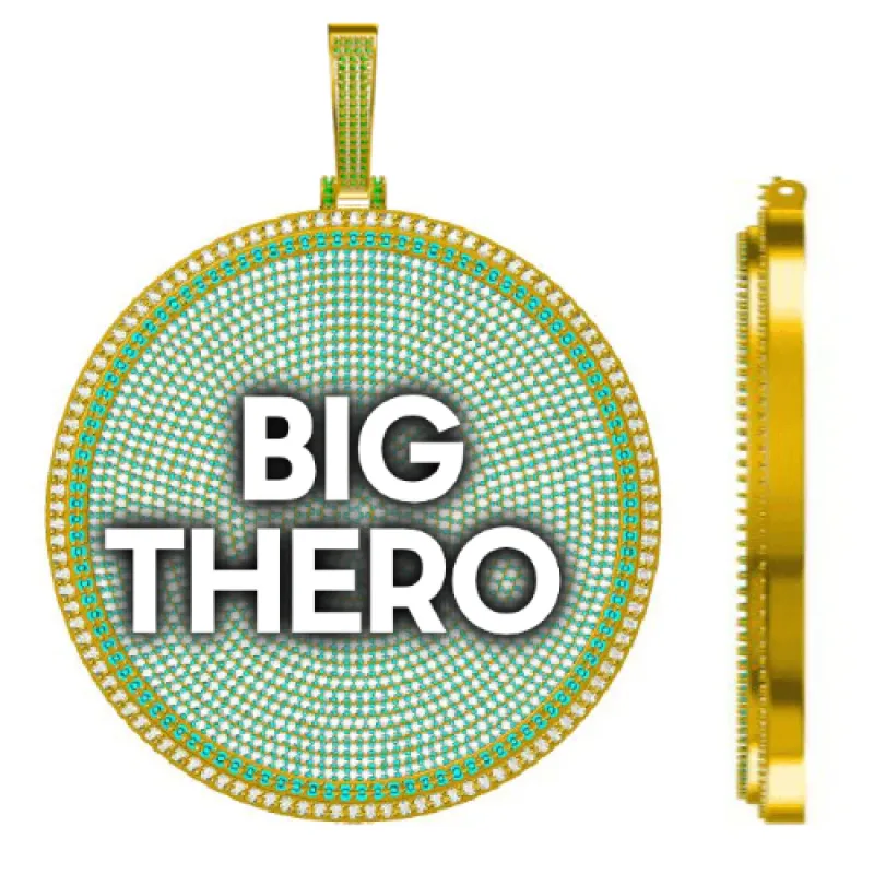 CUSTOM LETTER NECKLACE 3D BIG DISC sold by The GUU Shop