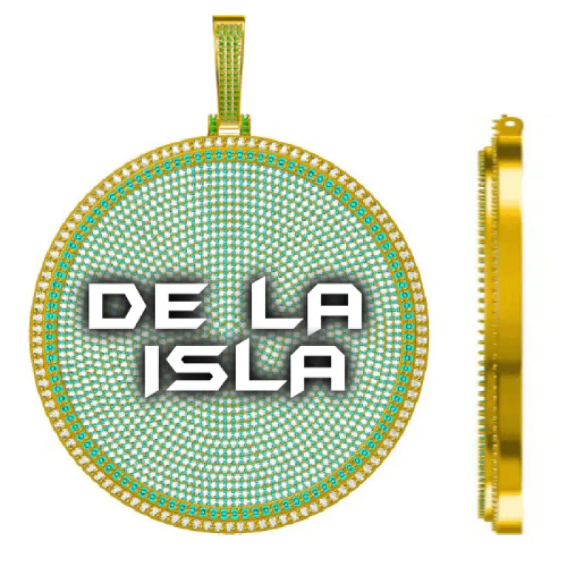 CUSTOM LETTER NECKLACE 3D BIG DISC sold by The GUU Shop