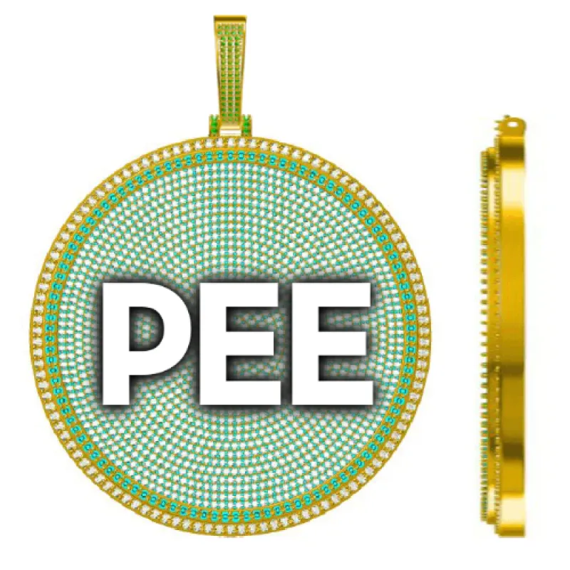 CUSTOM LETTER NECKLACE 3D BIG DISC sold by The GUU Shop