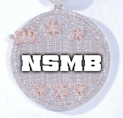 CUSTOM LETTER NECKLACE 3D BIG CROWN DISC sold by The GUU Shop