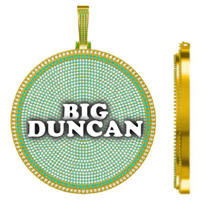 CUSTOM LETTER NECKLACE 3D BIG DISC sold by The GUU Shop