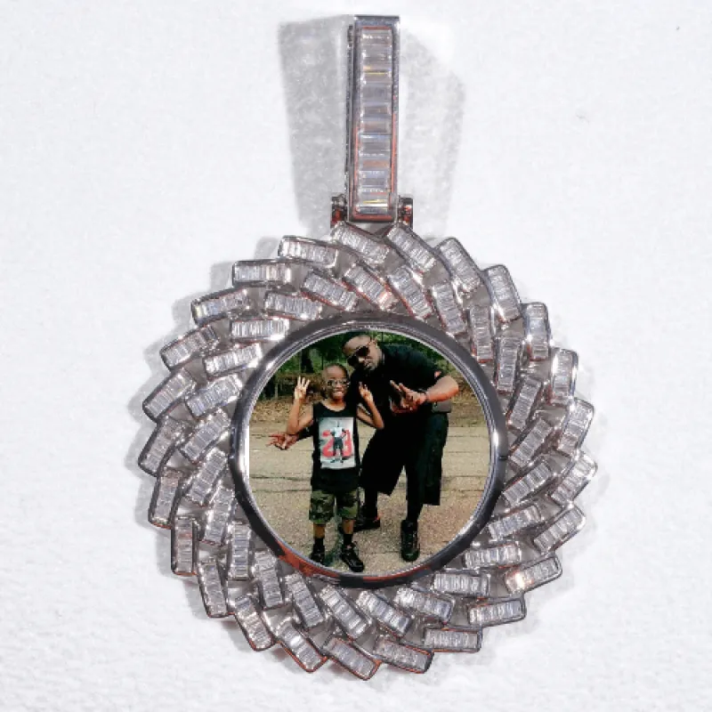 Large 3D Baguette Custom Picture Pendant sold by The GUU Shop