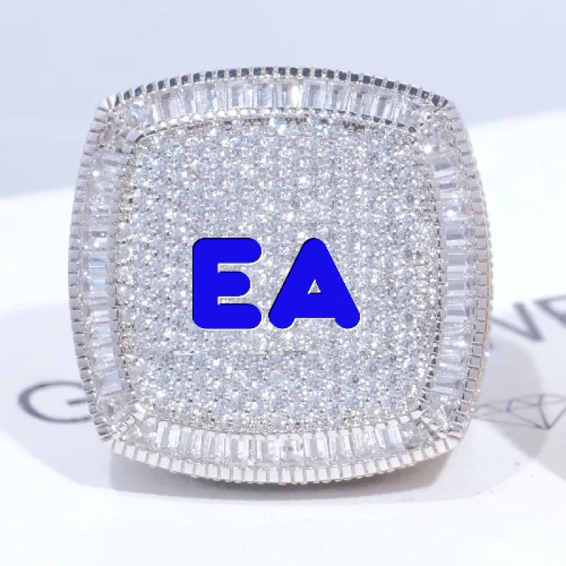 CUSTOM LETTER 3D ICED RING sold by The GUU Shop