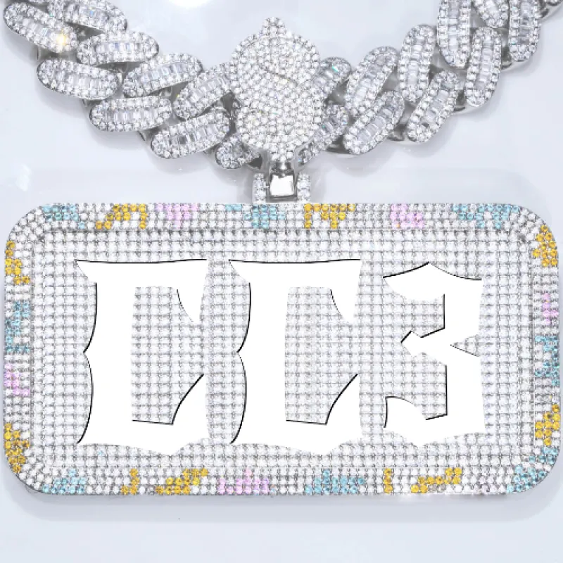 CUSTOM LETTER NECKLACE 3D COLORFUL SQUARE sold by The GUU Shop