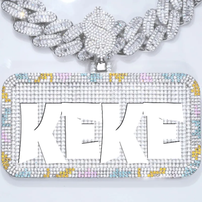 CUSTOM LETTER NECKLACE 3D COLORFUL SQUARE sold by The GUU Shop