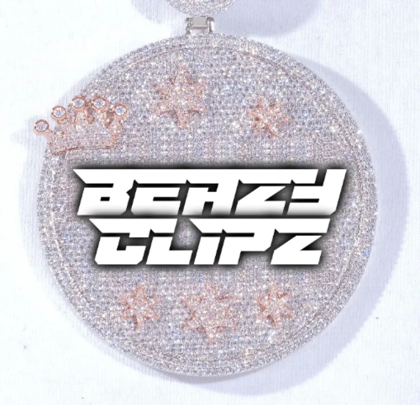 CUSTOM LETTER NECKLACE 3D BIG CROWN DISC sold by The GUU Shop