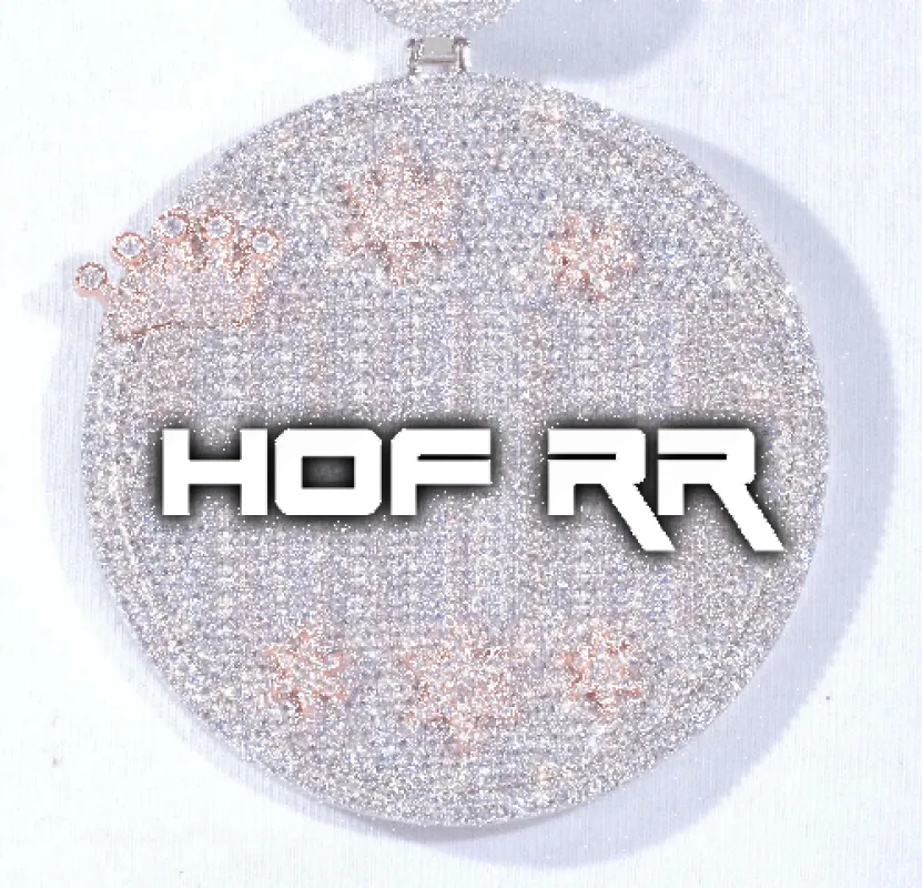 CUSTOM LETTER NECKLACE 3D BIG CROWN DISC sold by The GUU Shop