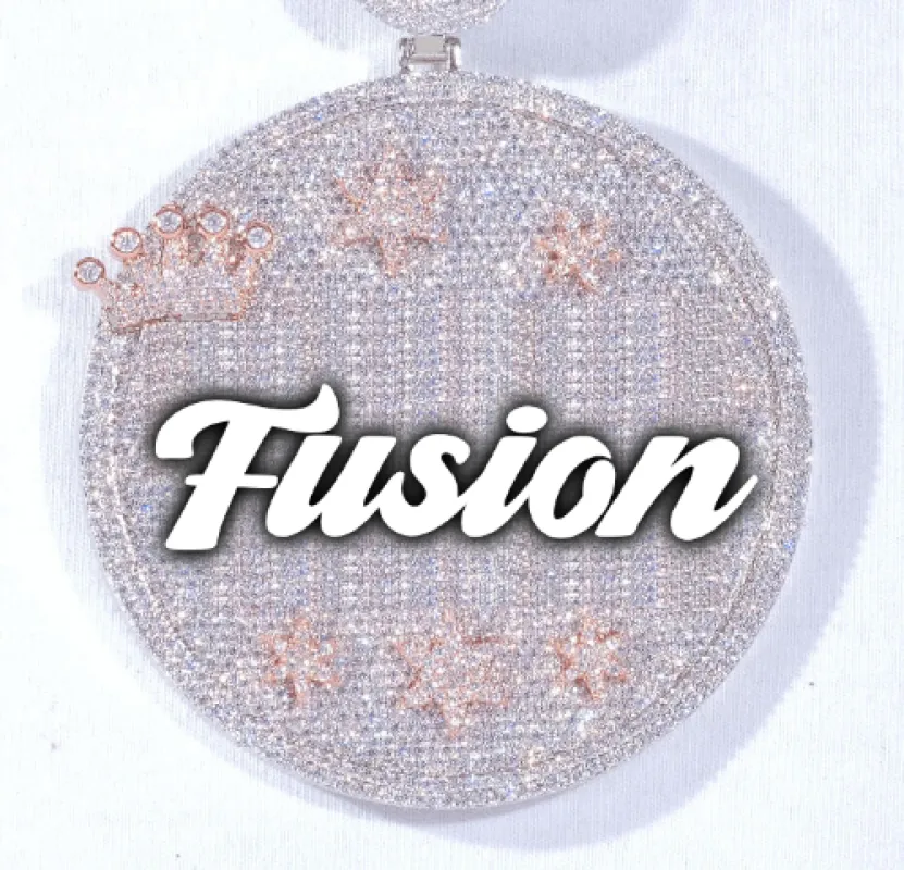 CUSTOM LETTER NECKLACE 3D BIG CROWN DISC sold by The GUU Shop