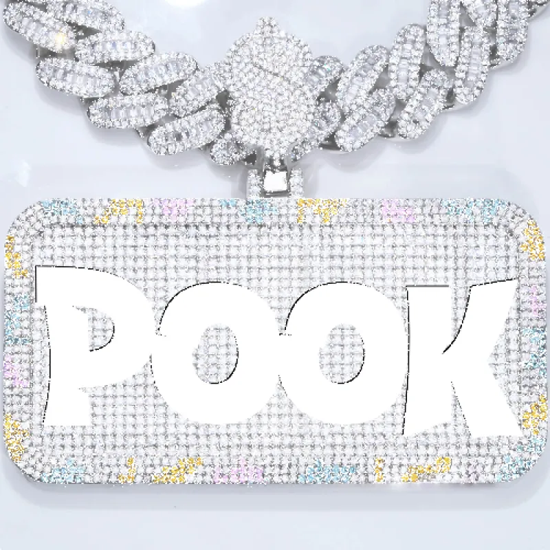 CUSTOM LETTER NECKLACE 3D COLORFUL SQUARE sold by The GUU Shop