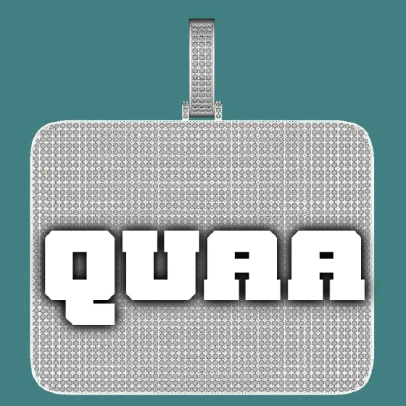 CUSTOM LETTER NECKLACE 3D BIG SQUARE sold by The GUU Shop