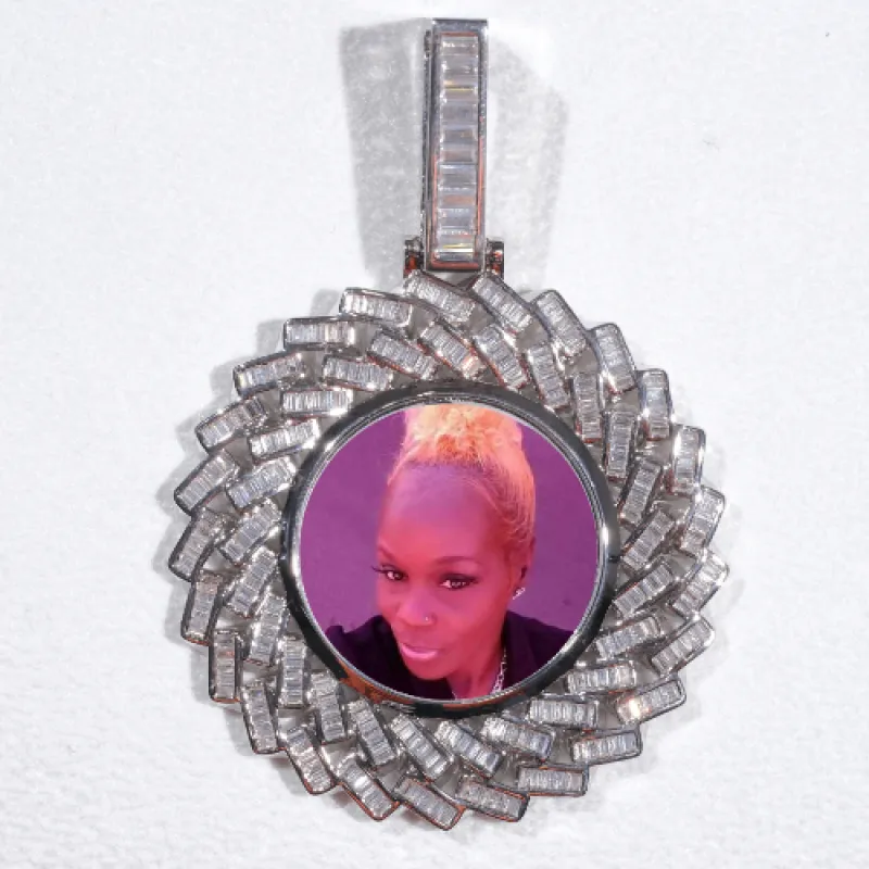 Large 3D Baguette Custom Picture Pendant sold by The GUU Shop