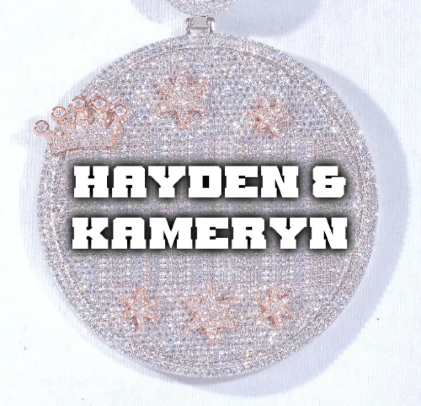 CUSTOM LETTER NECKLACE 3D BIG CROWN DISC sold by The GUU Shop