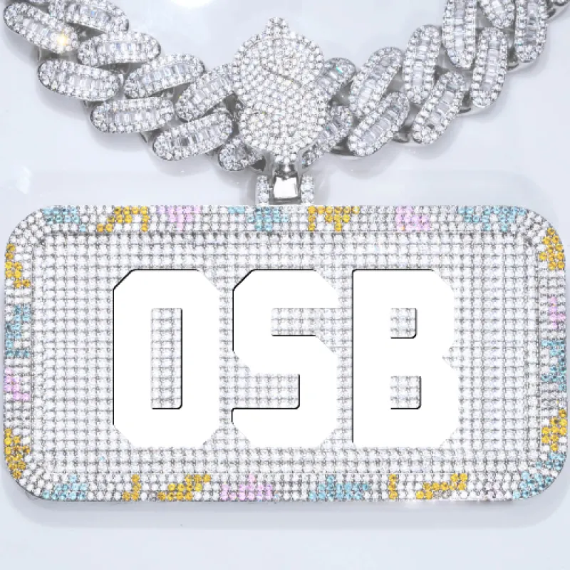 CUSTOM LETTER NECKLACE 3D COLORFUL SQUARE sold by The GUU Shop