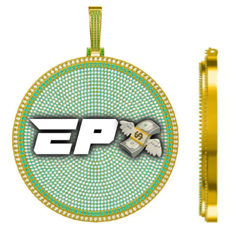 CUSTOM LETTER NECKLACE 3D BIG DISC sold by The GUU Shop