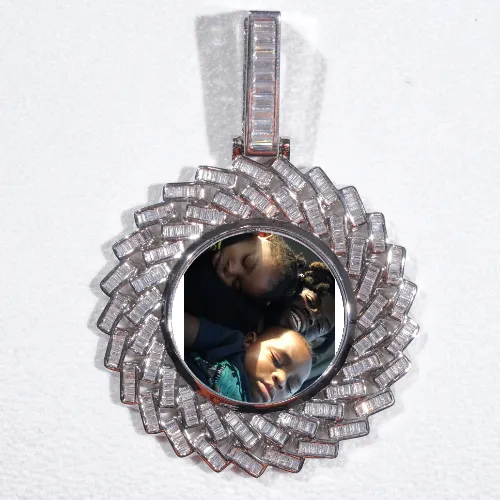 Large 3D Baguette Custom Picture Pendant sold by The GUU Shop