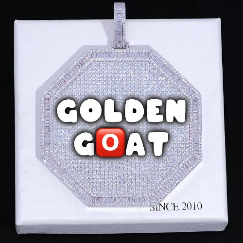 CUSTOM LETTER NECKLACE 3D BIG OCTAGON sold by The GUU Shop