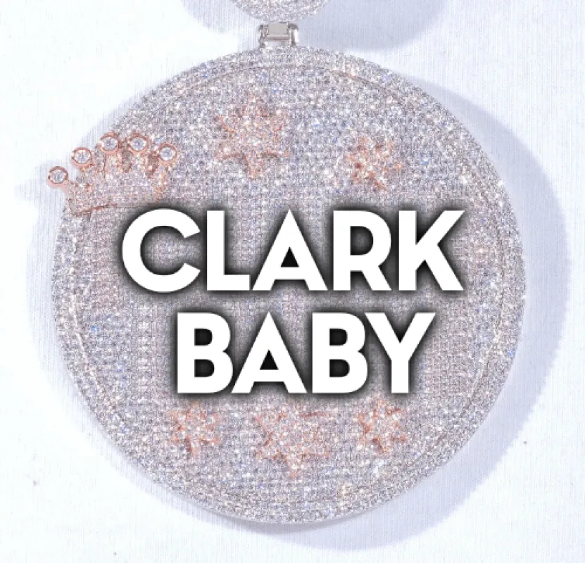 CUSTOM LETTER NECKLACE 3D BIG CROWN DISC made by The GUU Shop