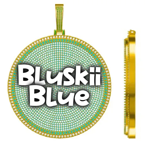 CUSTOM LETTER NECKLACE 3D BIG DISC sold by The GUU Shop