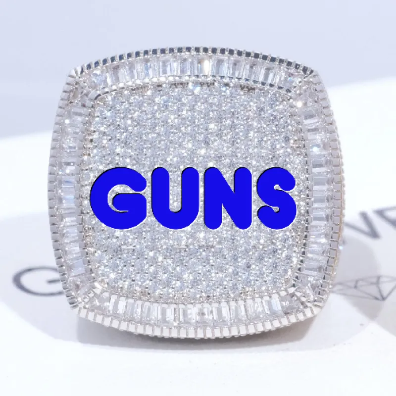 CUSTOM LETTER 3D ICED RING sold by The GUU Shop