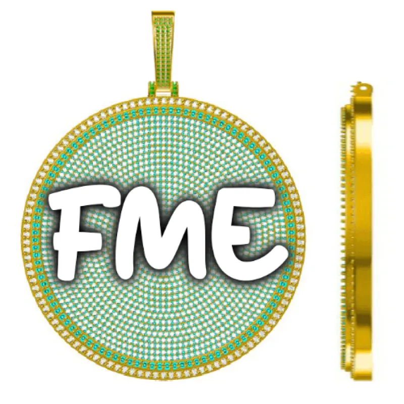 CUSTOM LETTER NECKLACE 3D BIG DISC sold by The GUU Shop