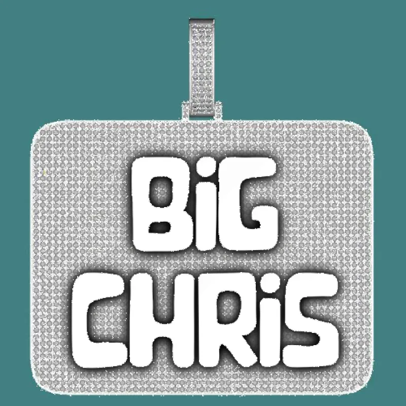 CUSTOM LETTER NECKLACE 3D BIG SQUARE sold by The GUU Shop