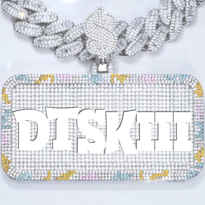 CUSTOM LETTER NECKLACE 3D COLORFUL SQUARE sold by The GUU Shop