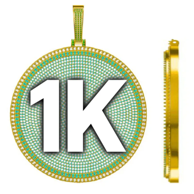 CUSTOM LETTER NECKLACE 3D BIG DISC made by The GUU Shop