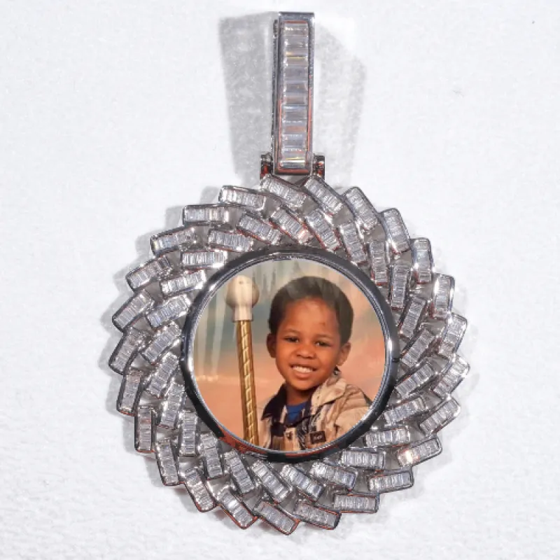 Large 3D Baguette Custom Picture Pendant sold by The GUU Shop