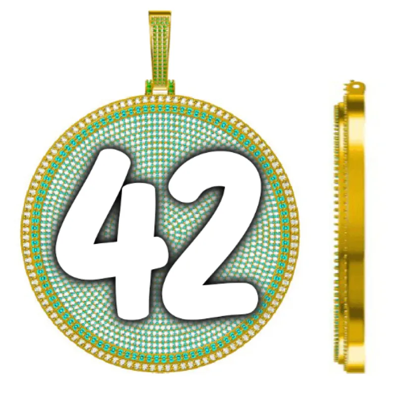 CUSTOM LETTER NECKLACE 3D BIG DISC sold by The GUU Shop