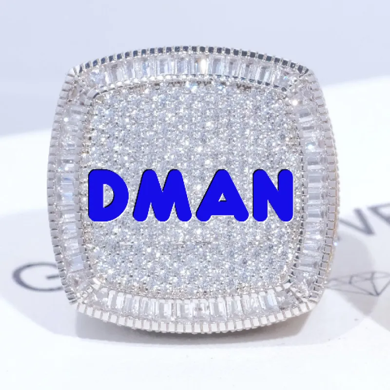 CUSTOM LETTER 3D ICED RING sold by The GUU Shop