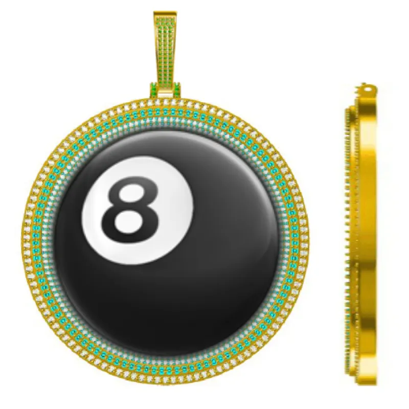 CUSTOM LETTER NECKLACE 3D BIG DISC sold by The GUU Shop