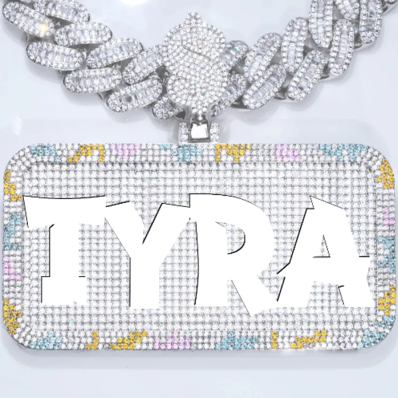 CUSTOM LETTER NECKLACE 3D COLORFUL SQUARE sold by The GUU Shop