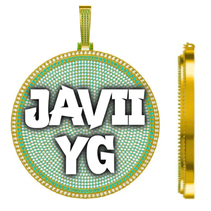 CUSTOM LETTER NECKLACE 3D BIG DISC sold by The GUU Shop