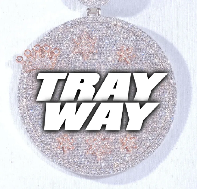 CUSTOM LETTER NECKLACE 3D BIG CROWN DISC sold by The GUU Shop