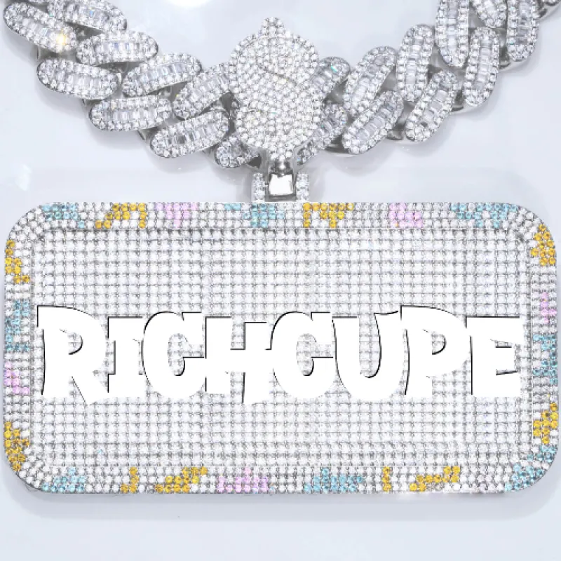 CUSTOM LETTER NECKLACE 3D COLORFUL SQUARE sold by The GUU Shop