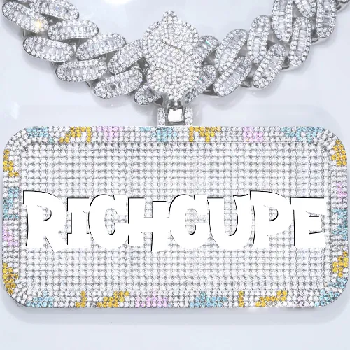 CUSTOM LETTER NECKLACE 3D COLORFUL SQUARE sold by The GUU Shop