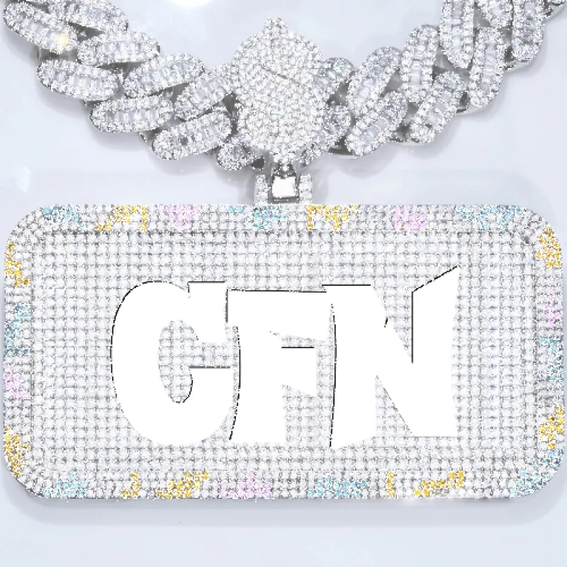 CUSTOM LETTER NECKLACE 3D COLORFUL SQUARE sold by The GUU Shop