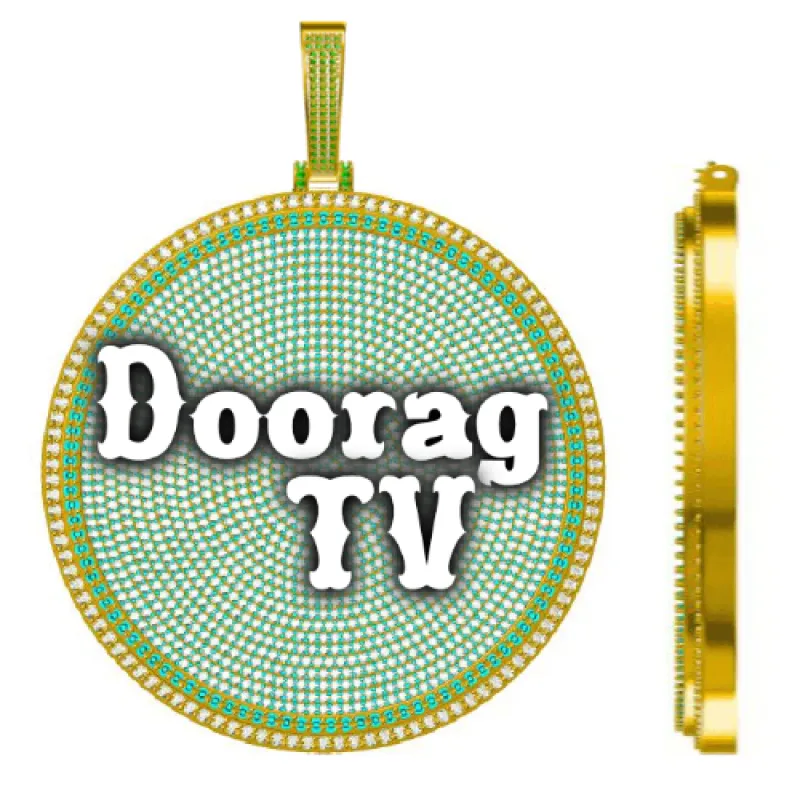 CUSTOM LETTER NECKLACE 3D BIG DISC sold by The GUU Shop