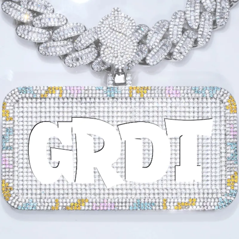CUSTOM LETTER NECKLACE 3D COLORFUL SQUARE sold by The GUU Shop