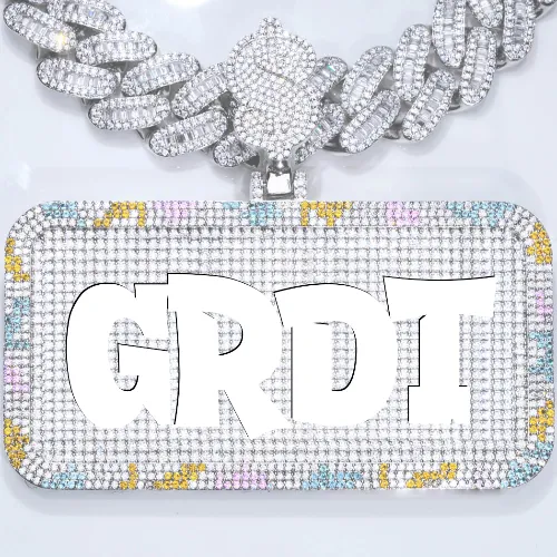 CUSTOM LETTER NECKLACE 3D COLORFUL SQUARE sold by The GUU Shop