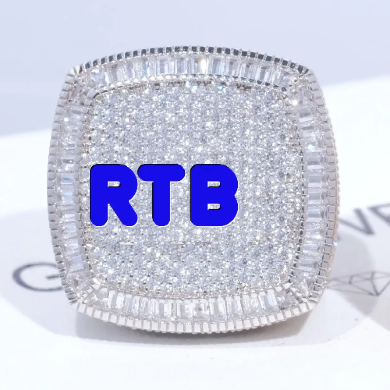 CUSTOM LETTER 3D ICED RING sold by The GUU Shop